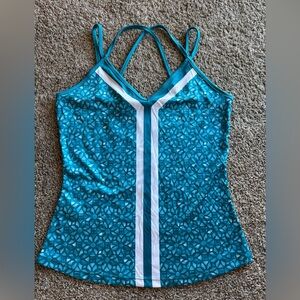 Grand Slam Performance Tank Top NWT Blue white strappy medium tennis pickleball